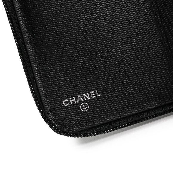Chanel Coco Button Organizer Large Long Wallet Calf Leather Black - Picture 10 of 12